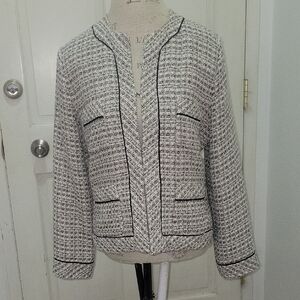 Anne Carson Black and White Tweed Jacket